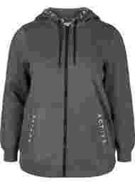 Workout hoodie jack met ritssluiting, Dark Grey Melange