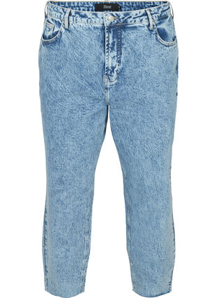 Mille mom fit jeans in katoen, Blue denim, Packshot image number 0