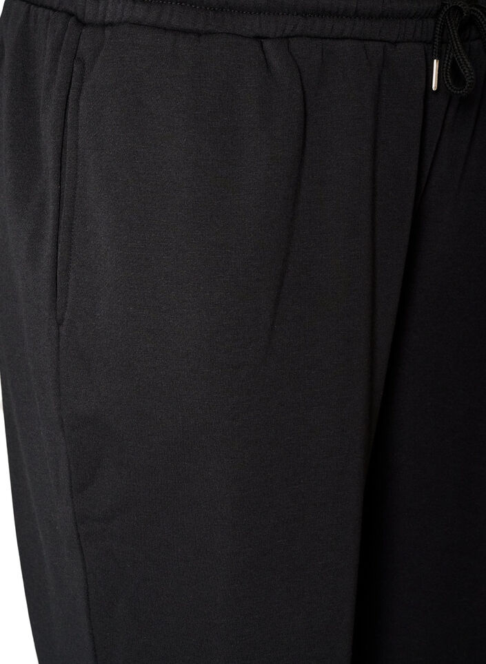 Sweatpants met hoge taille en trekkoord, Zwart, Packshot image number 2