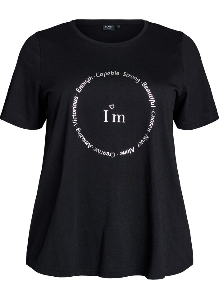 T-shirt met print, Zwart, Packshot image number 0