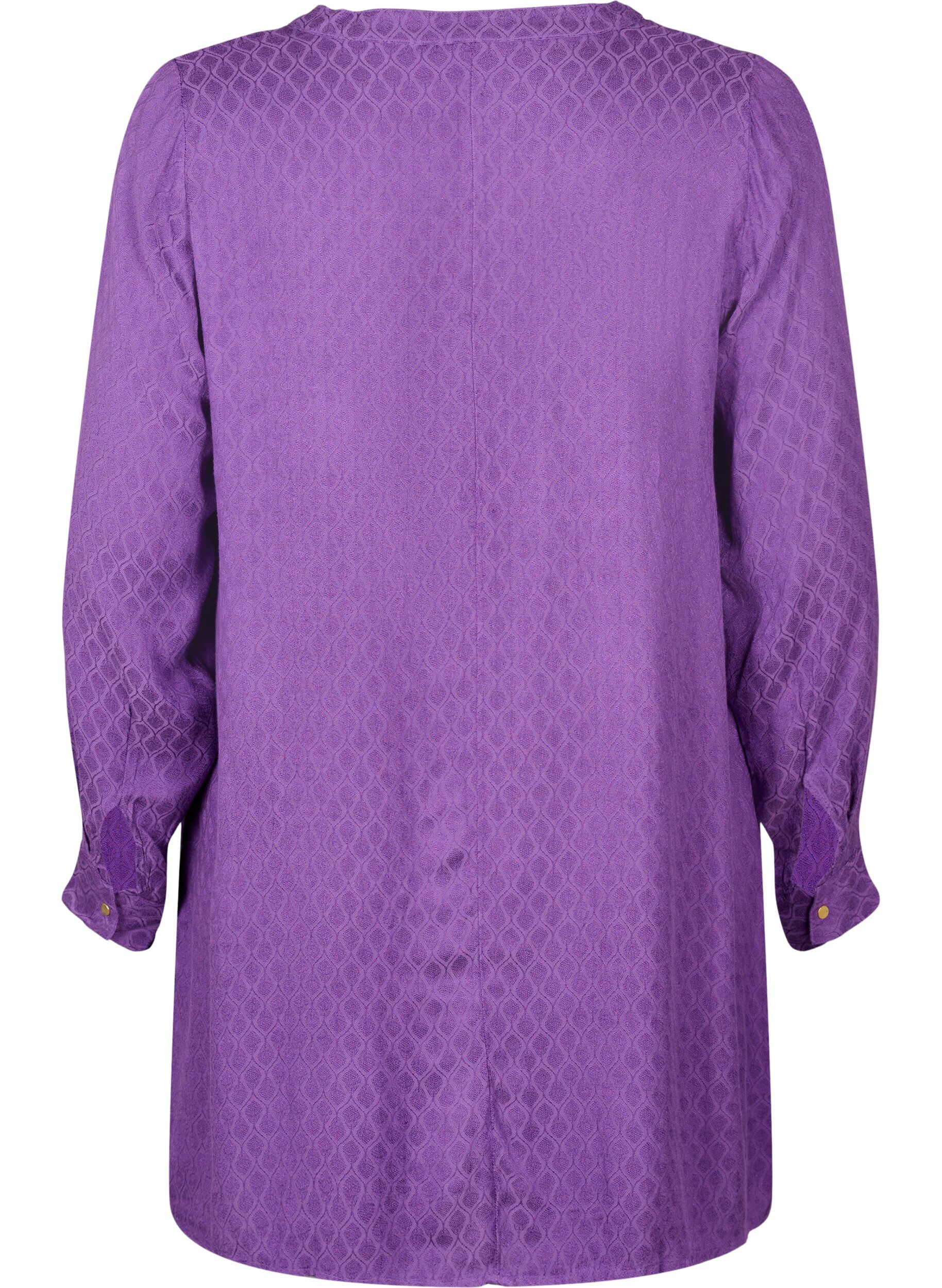 Zizzi Viscose tuniek met Ton sur Ton patroon, Lavender Violet, Packshot image number 1