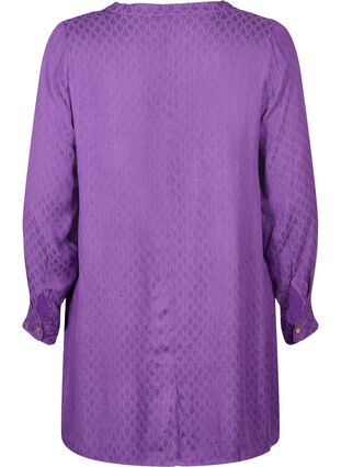 Viscose tuniek met toon-op-toon patroon, Lavender Violet, Packshot image number 1