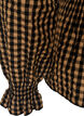Blouse met ruitpatroon, smockwerk en peplum, Bruin, Packshot image number 3