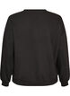 Sweatshirt met boucl&eacute;-tekstmotief, Zwart, Packshot image number 1