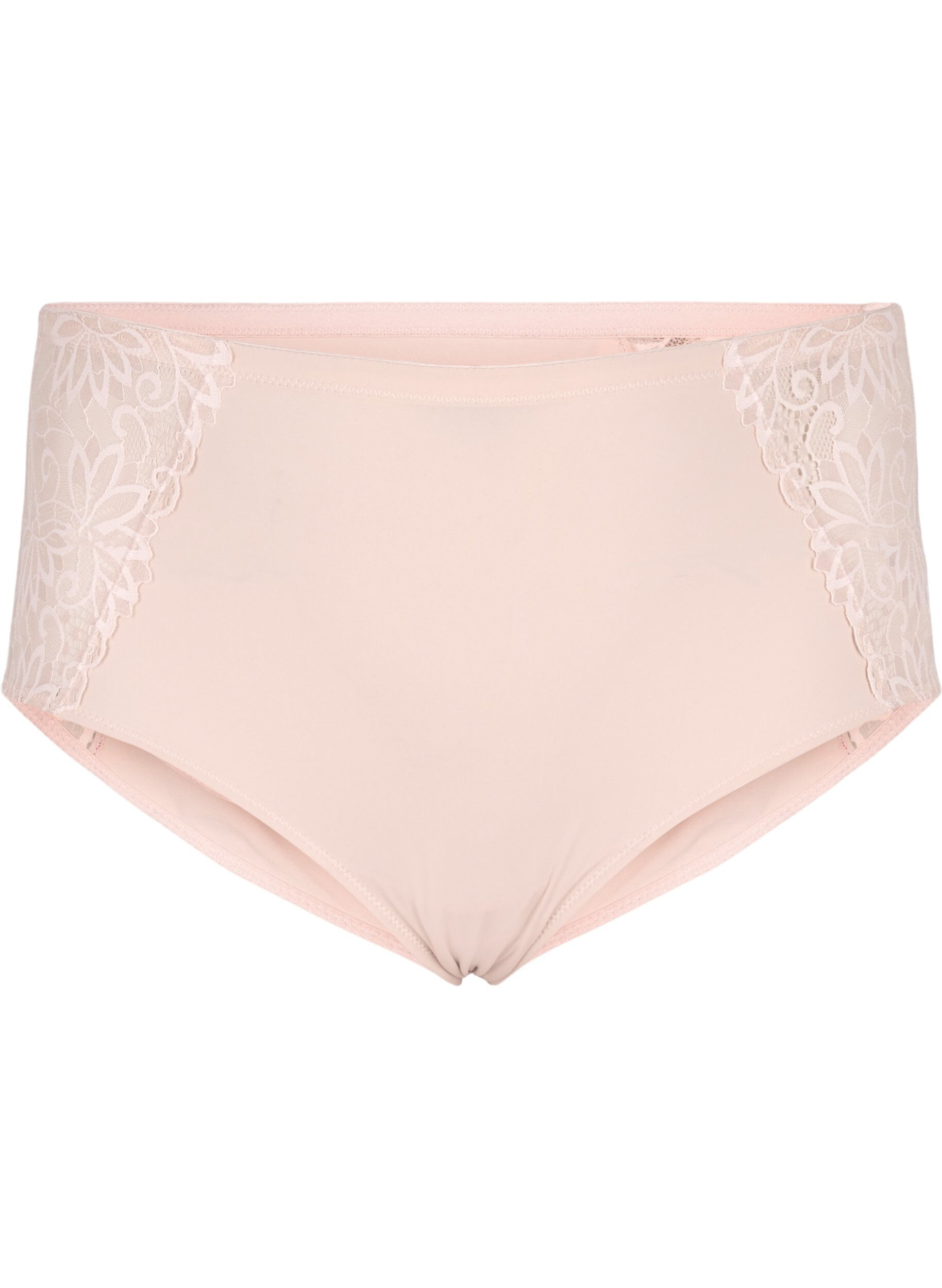 Zizzi Hipsterslip met normale taille en kant, Pink Tint, Packshot image number 0