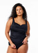 Tankini met draperingen, Zwart, Model image number 0
