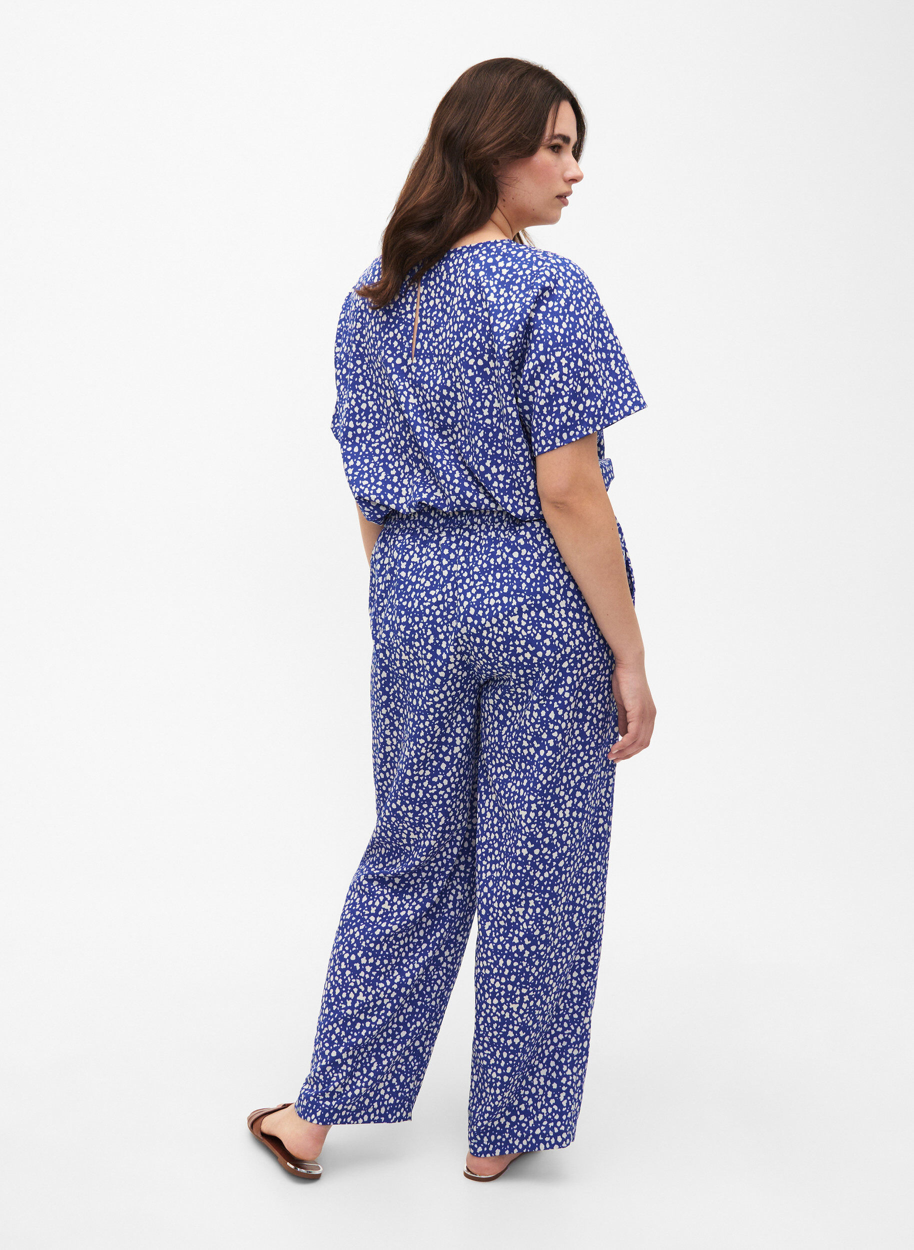 Zizzi FLASH - Broek met print en zakken, Surf the web Dot, Model image number 1