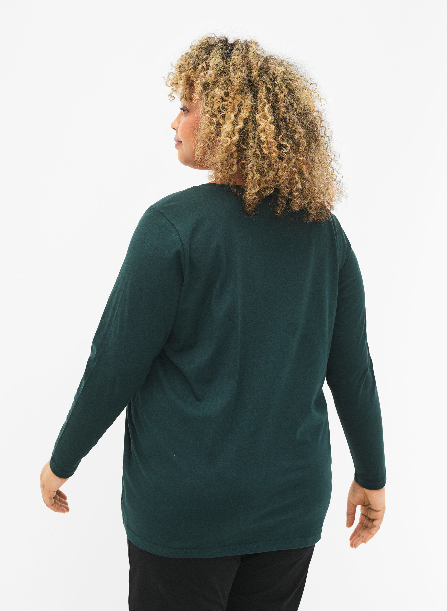 Zizzi Katoenen nachthemd met tekstopdruk, Scarab, Model image number 1