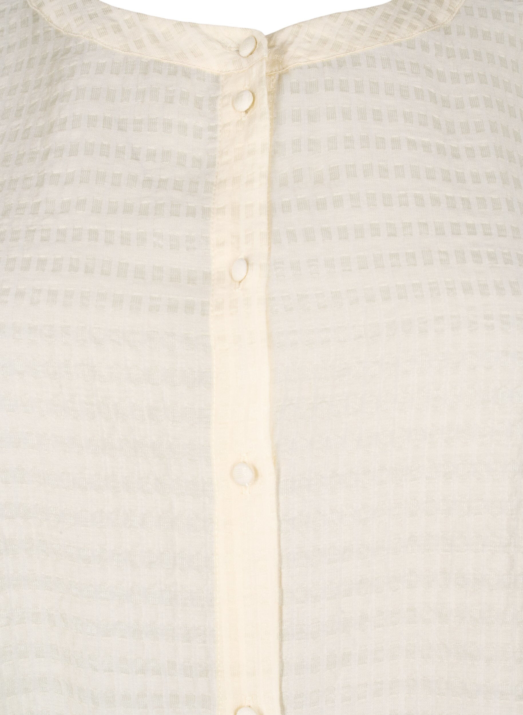 Zizzi Lyocell overhemdblouse met textuur, Antique White, Packshot image number 2
