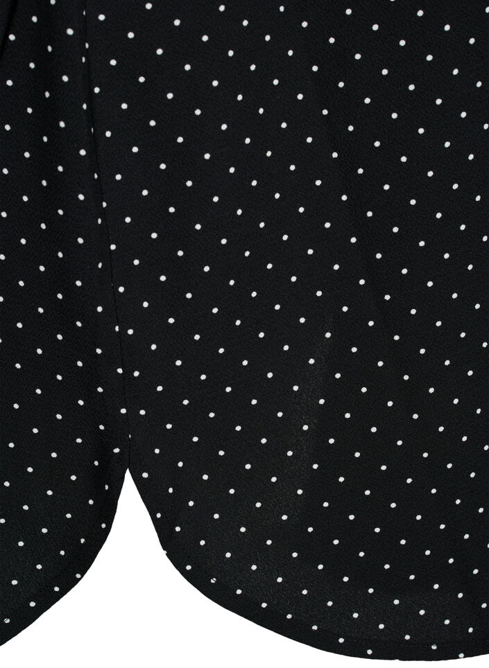 Bedrukte jurk met koord in de taille, Black Dot, Packshot image number 3