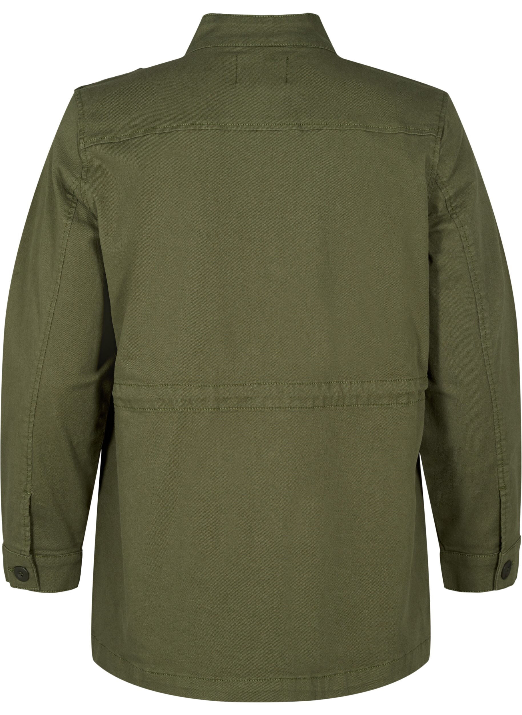 Zizzi Canvas jacket met zakken, Thyme, Packshot image number 1