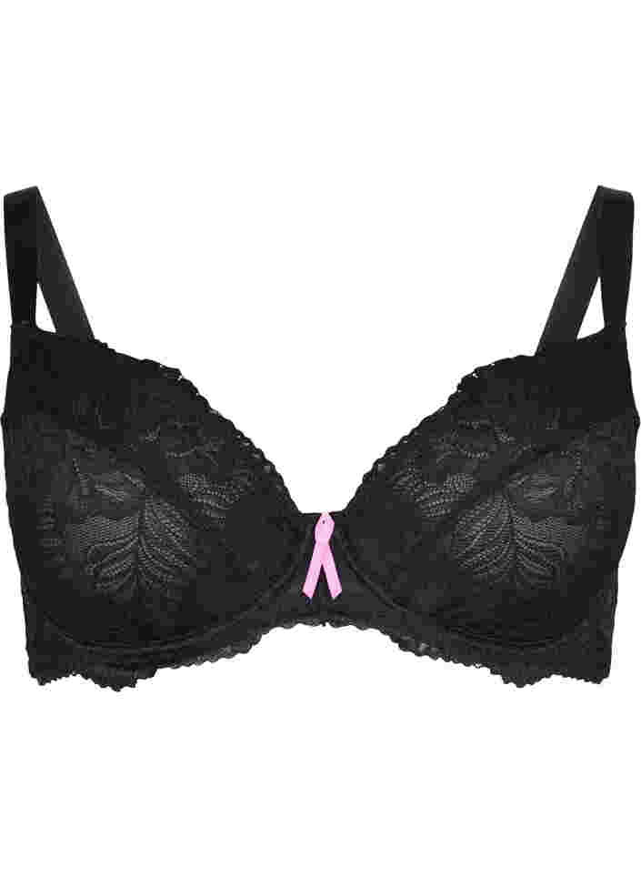 Support the breasts  - Emma kanten beha met beugel, Black, Packshot image number 0