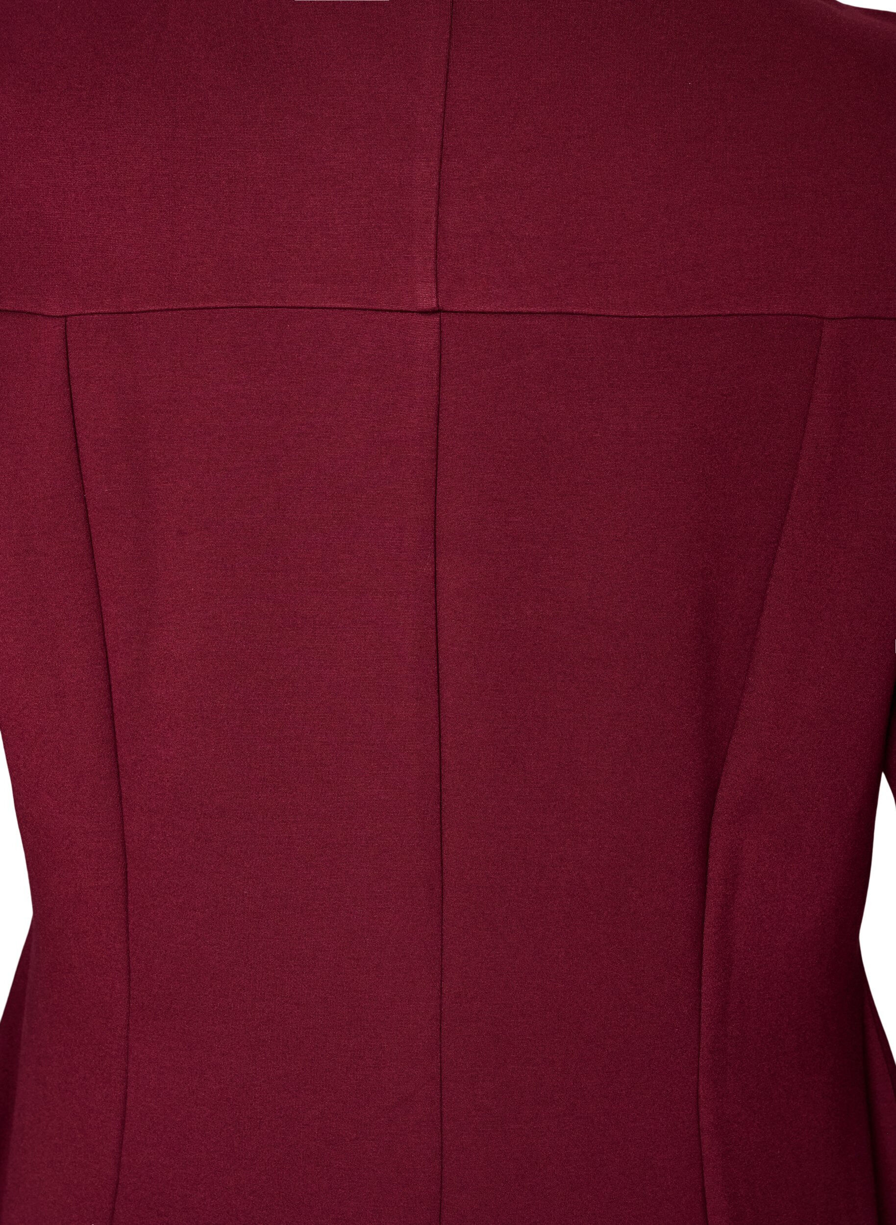 ZizziA-vorm jurk met 3/4-mouwen, Rood, Packshot image number 3