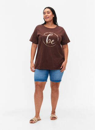 T-paita ekologisesta puuvillasta painatuksella , Chestnut W. Be GF, Model image number 2