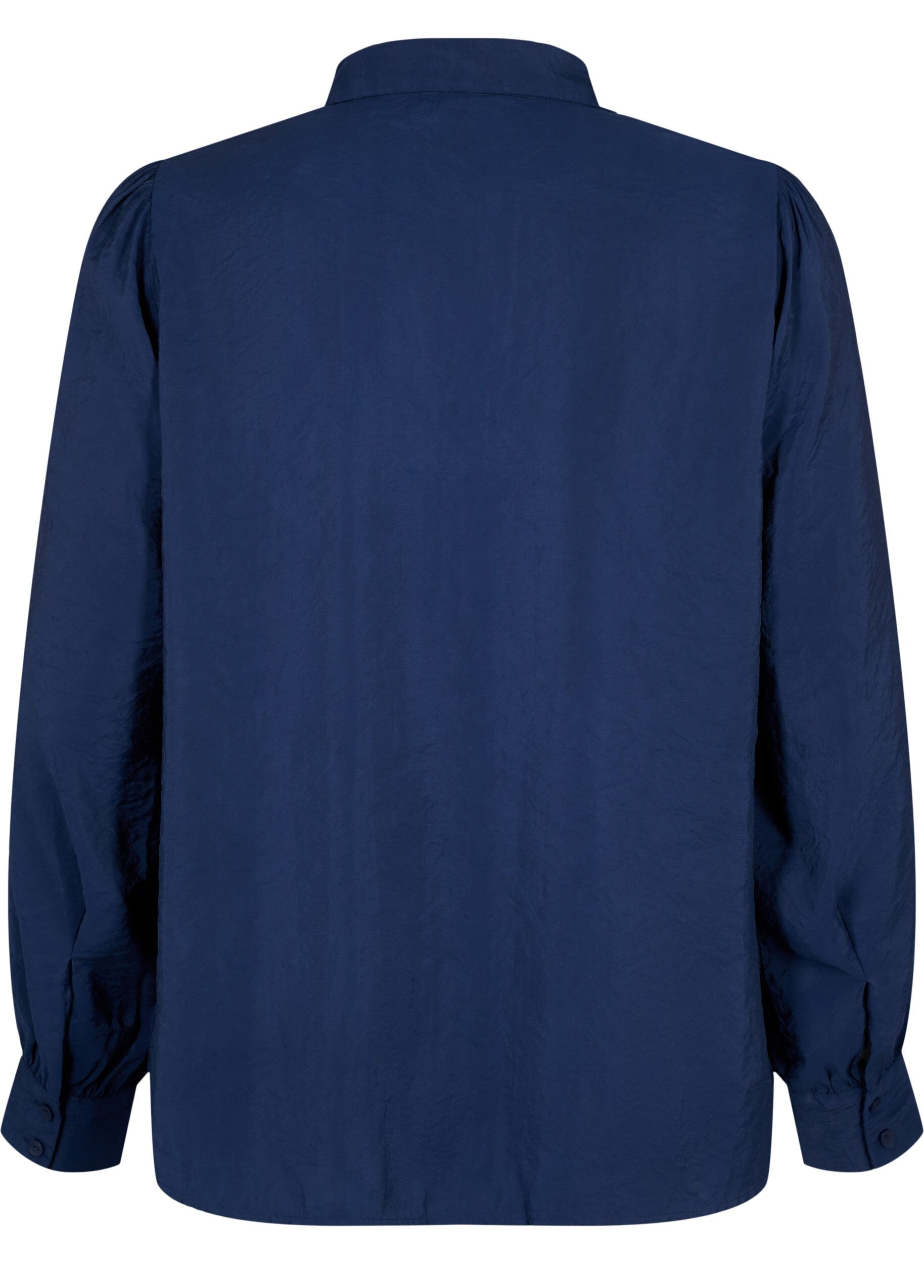 Zizzi Shirt met lange mouwen van Tencel &trade; Modal, Navy Blazer, Packshot image number 1