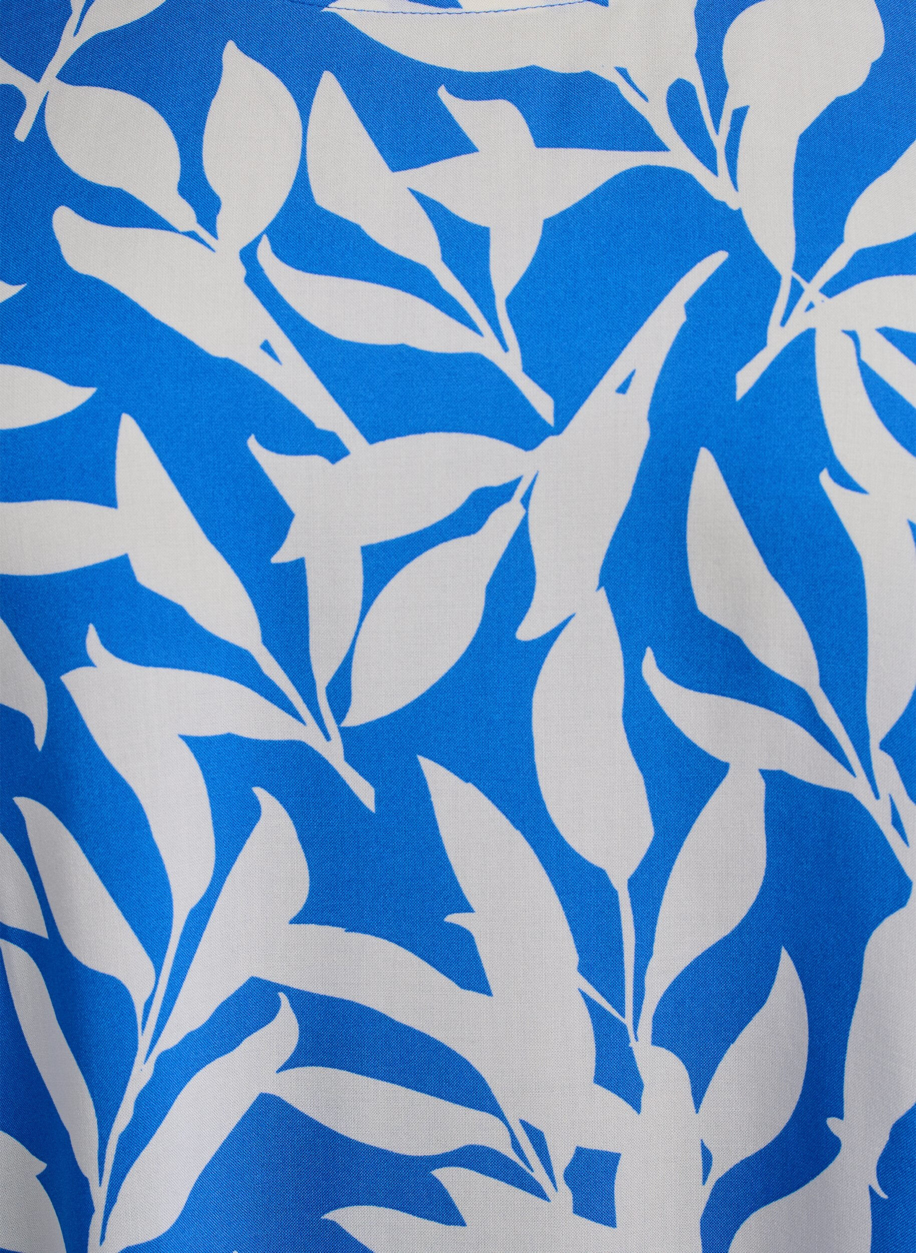Zizzi Viscose blouse met korte mouwen en print, Blauw, Packshot image number 2