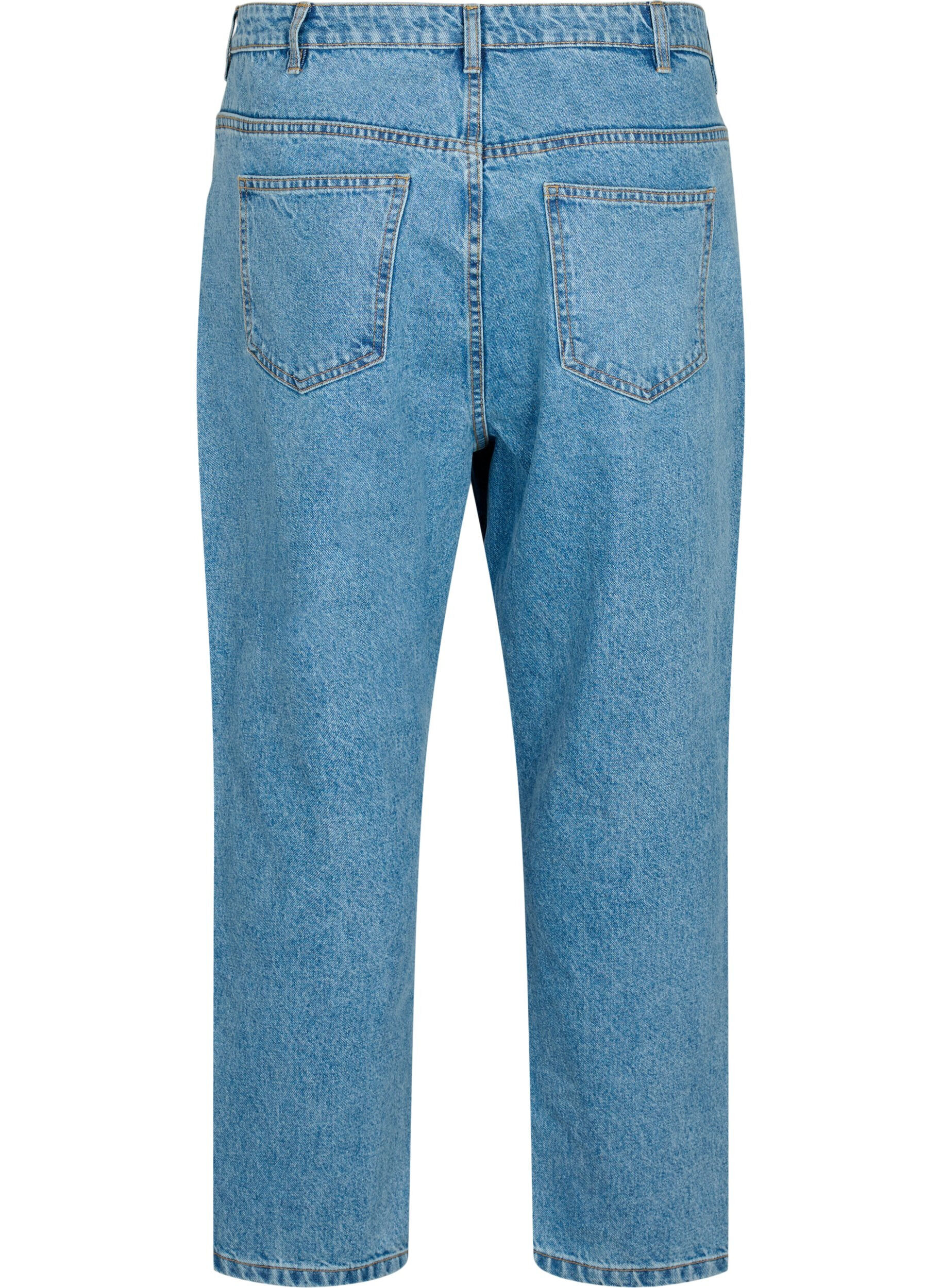 Zizzi Geknipte Mille jeans met hoge taille, Light blue denim, Packshot image number 1