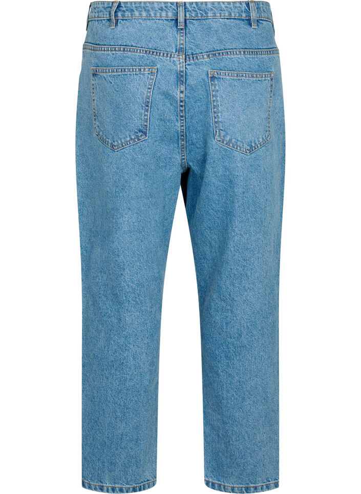 Geknipte Mille jeans met hoge taille, Light blue denim, Packshot image number 1