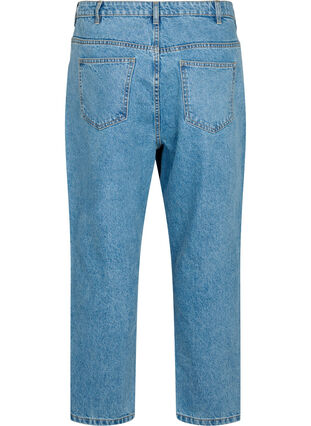 Geknipte Mille jeans met hoge taille, Light blue denim, Packshot image number 1