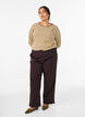 Gestreepte blouse met lange mouwen, Bruin, Model image number 1