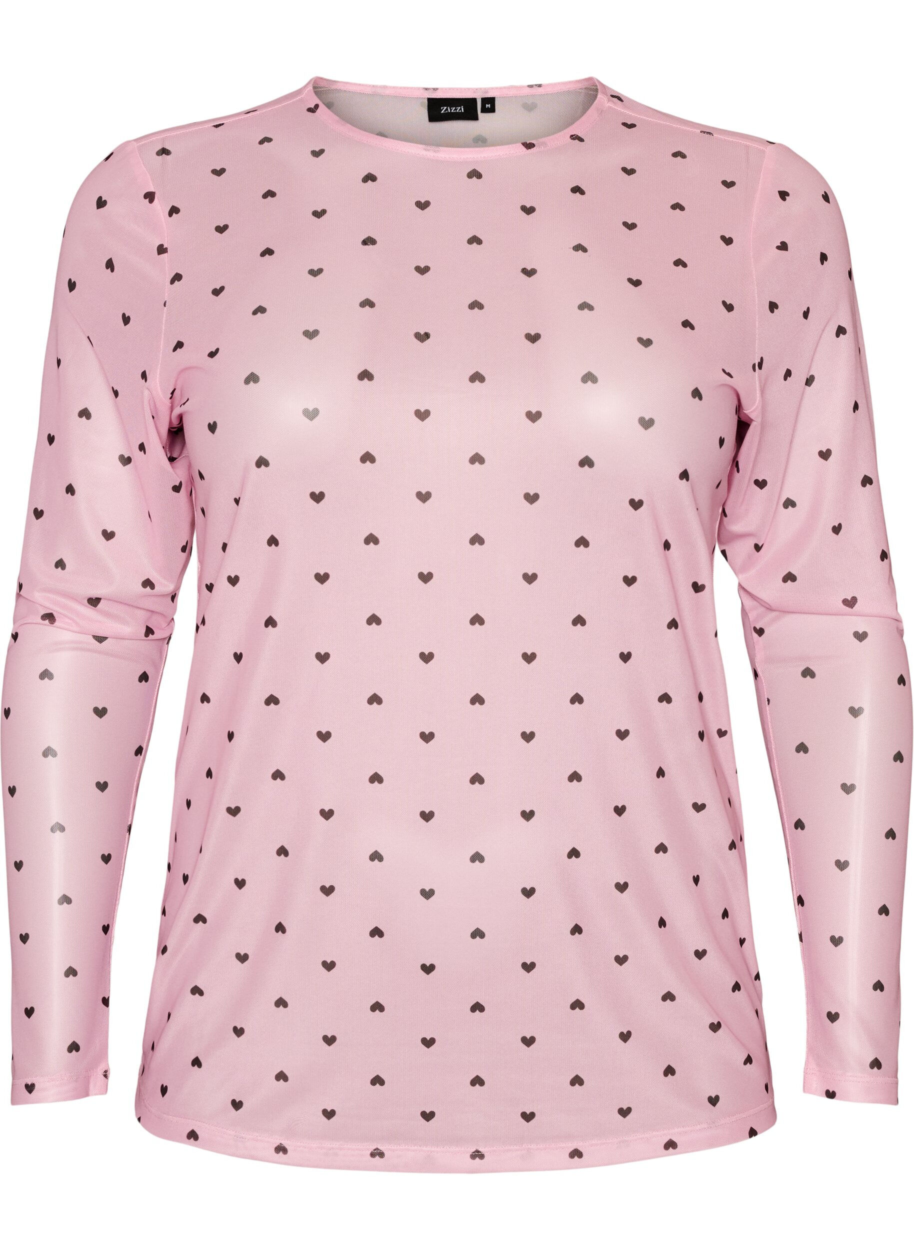 ZizziMesh blouse met print, Roze, Packshot image number 0