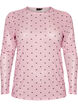 Mesh blouse met print, Roze, Packshot image number 0