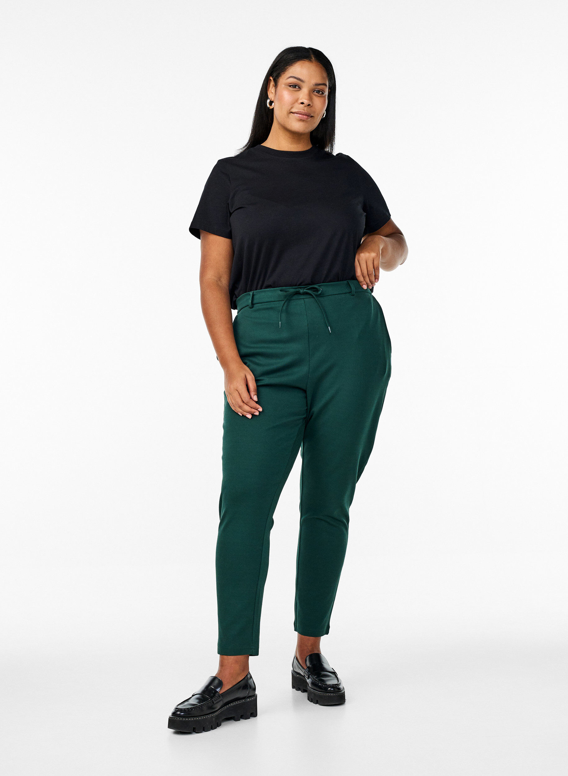 Cropped Maddison broek, Groen, Model