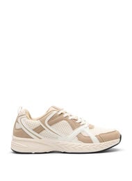Sportieve sneakers met mesh, Beige
