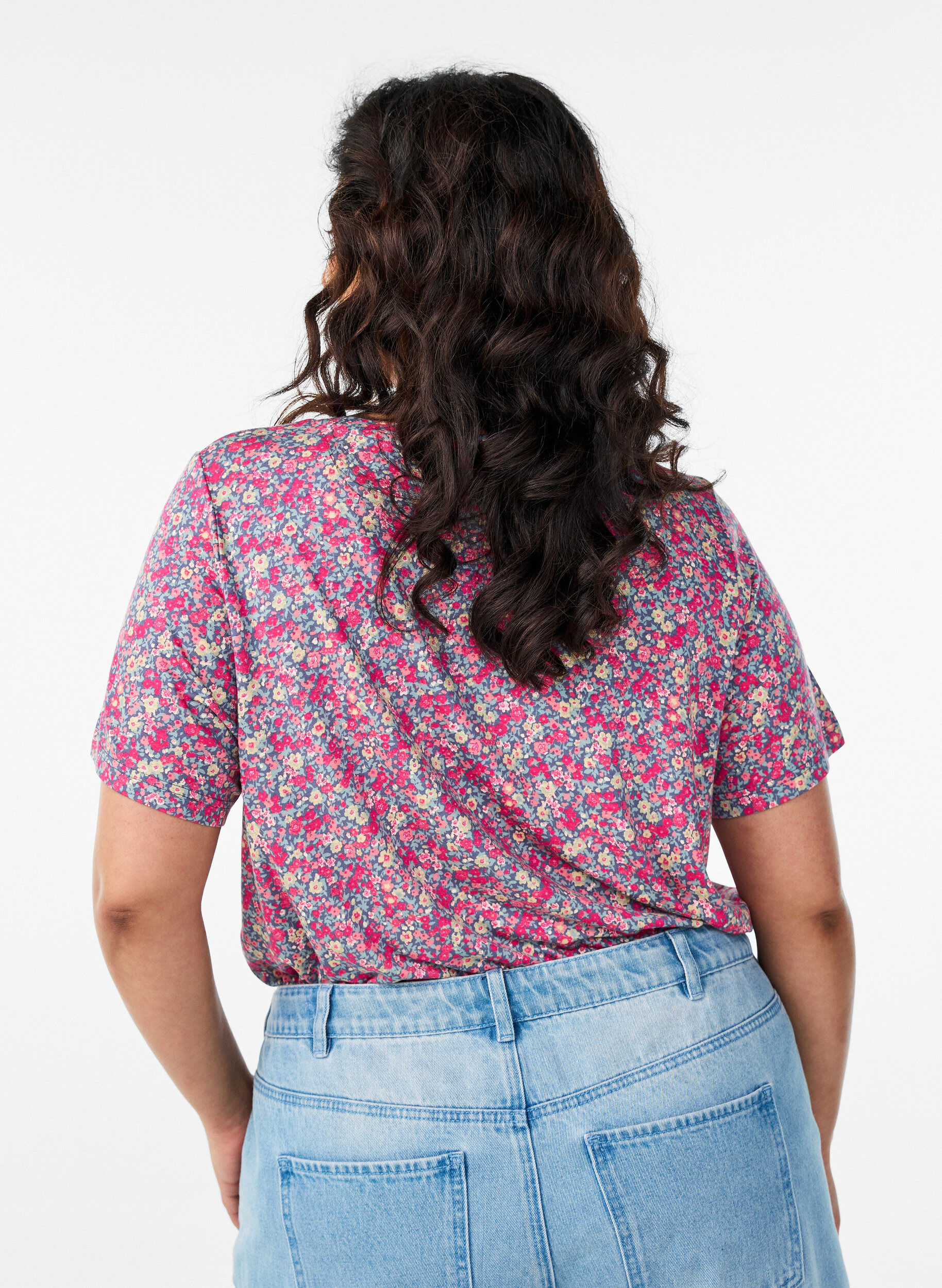 ZizziT-shirt met bloemenprint, Roze, Model image number 2