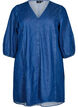 Korte denimjurk met 3/4 mouwen, Blauw, Packshot image number 0