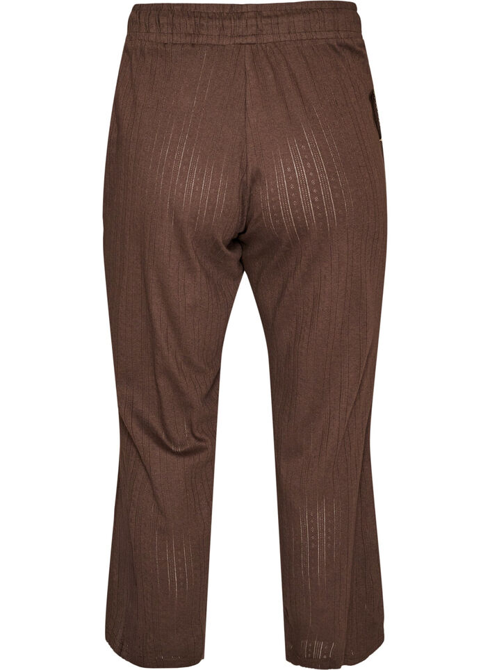 Pyjamabroek van biologisch katoen met gaatjesborduurwerk, Bruin, Packshot image number 1