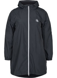 Regenjas met capuchon en reflecterende biezen, Black