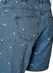 Denimshorts met geborduurde bloemen, Blauw, Packshot image number 3