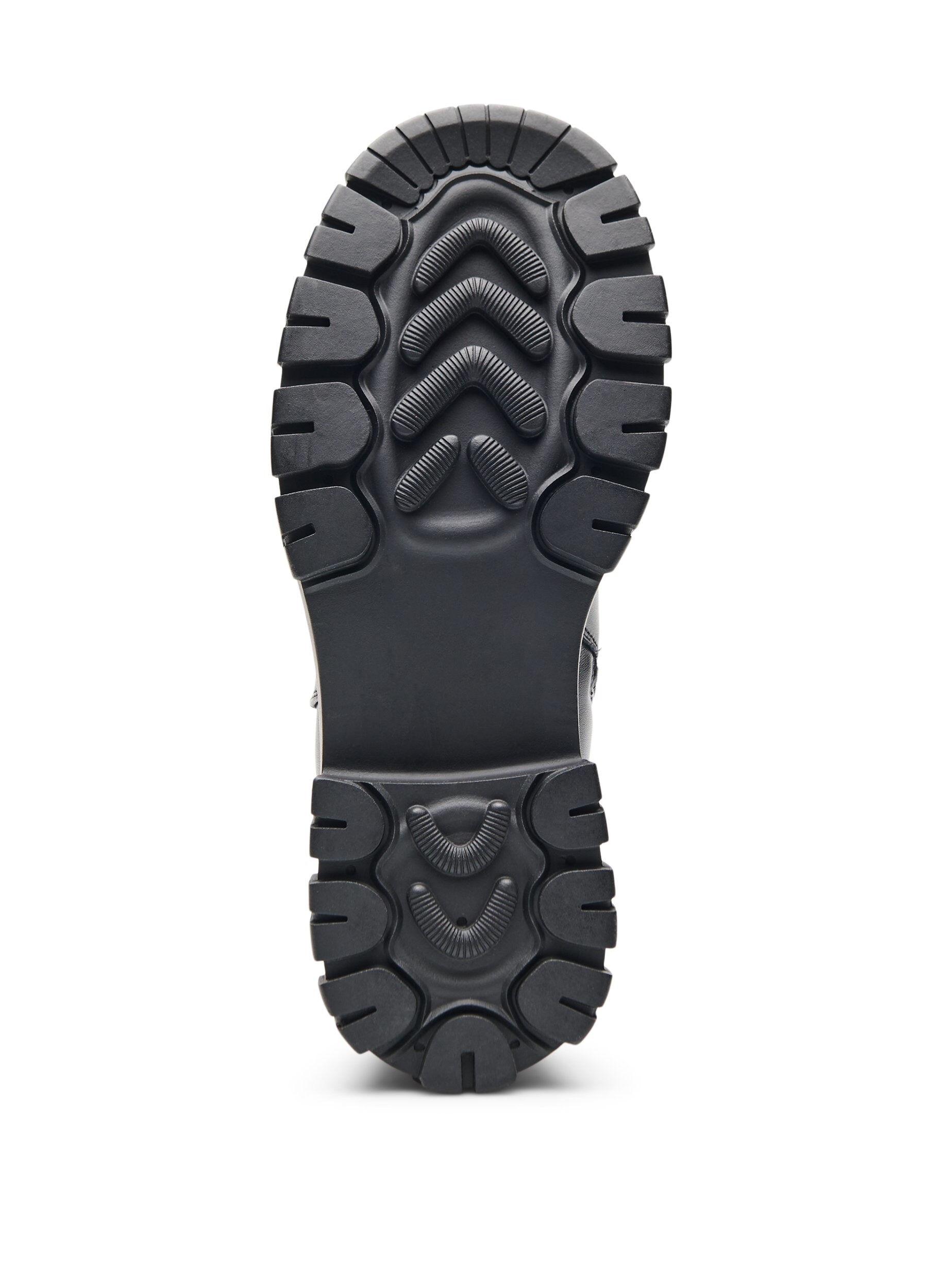 Zizzi Wide fit - Chunky leren Chelsea boots met ritssluiting, Zwart, Packshot image number 5