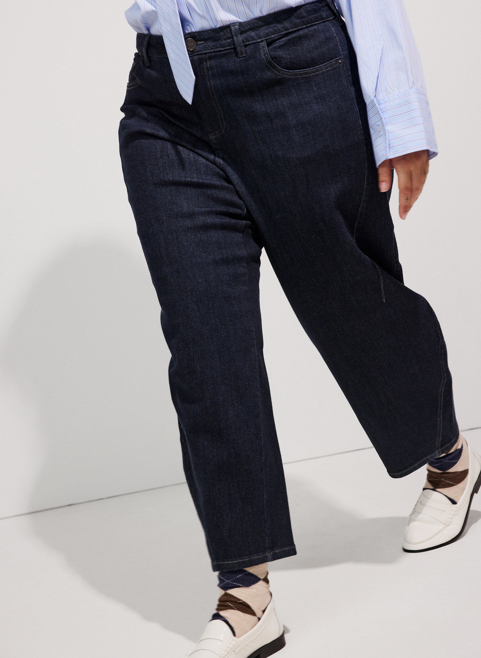 ZizziBarrel fit jeans met high waist, Blauw, Model image number 3