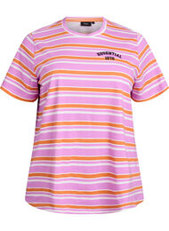 Katoenen T-shirt met strepen, Roze