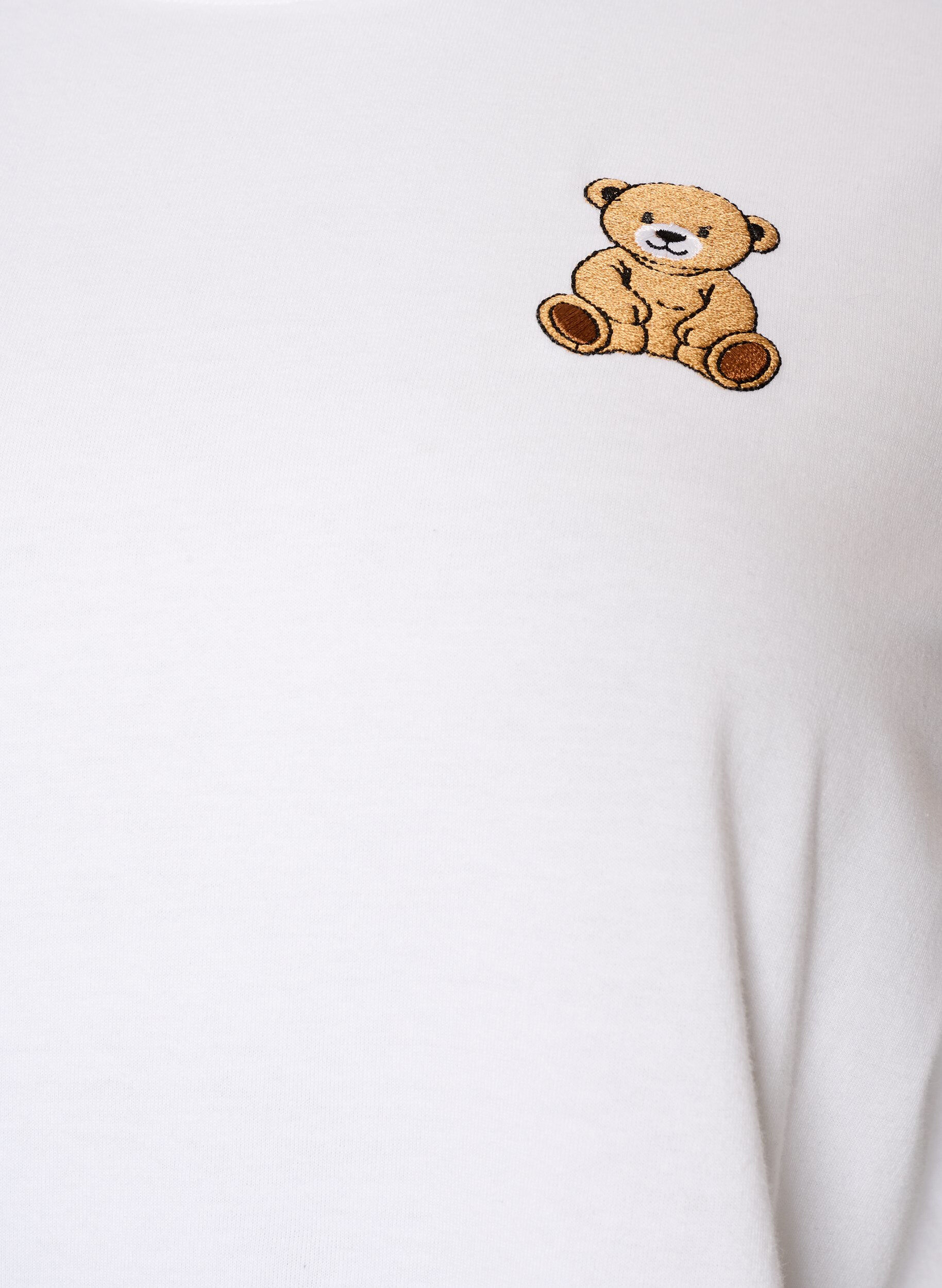 ZizziT-shirt van biologisch katoen met teddybeermotief, Wit, Packshot image number 2