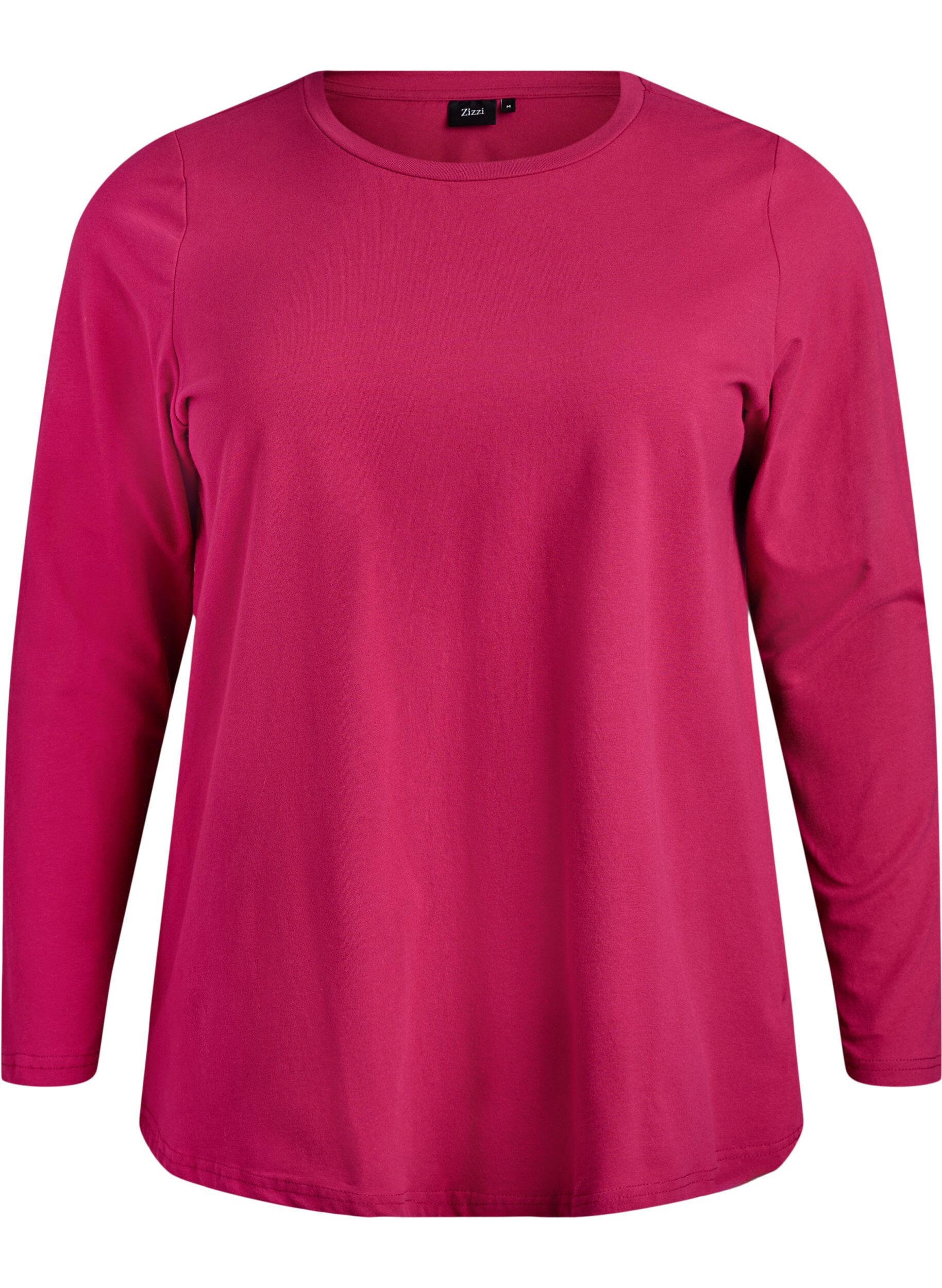 ZizziBasic jersey top met lange mouwen, Roze, Packshot image number 0