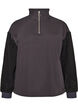 Sweatshirt met teddymouwen en een hoge hals, Grijs, Packshot image number 0
