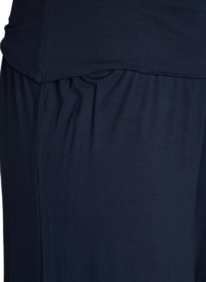 Jersey culotte broek met hoge taille, Blauw, Packshot image number 2