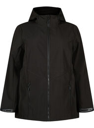 Korte softshell jas met zakken, Black