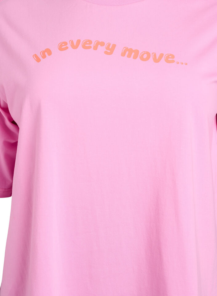 Sportief T-shirt in biologisch katoen, Roze, Packshot image number 2