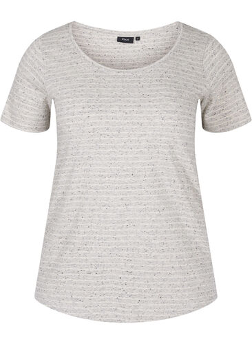 Gemêleerd katoenen t-shirt, Light Grey Melange, Packshot image number 0