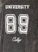 Oversized T-shirt in biologisch katoen met een collegeprint, Zwart, Packshot image number 2