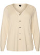 Fijngebreide cardigan met decoratieve knopen, Vanille, Packshot image number 0