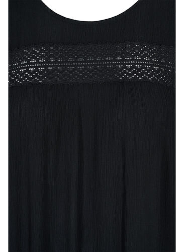 Viscose jurk met kanten details, Black, Packshot image number 2