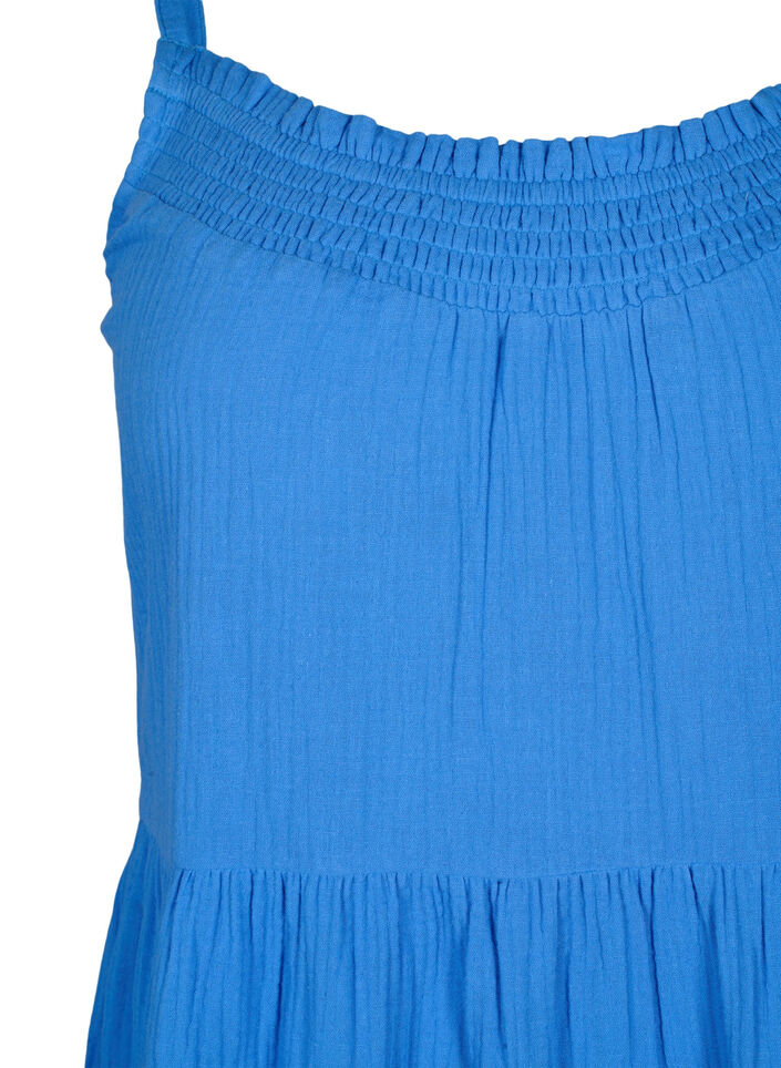 Effen katoenen jurk met bandjes, Marina, Packshot image number 2