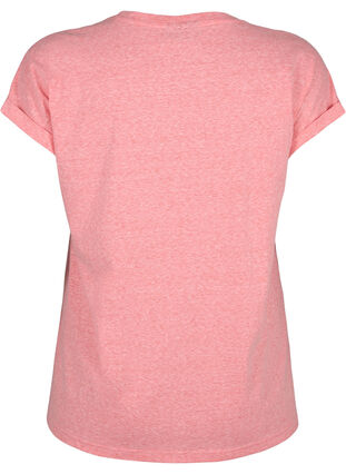 Gemêleerd T-shirt met korte mouwen, Living Coral Mel., Packshot image number 1