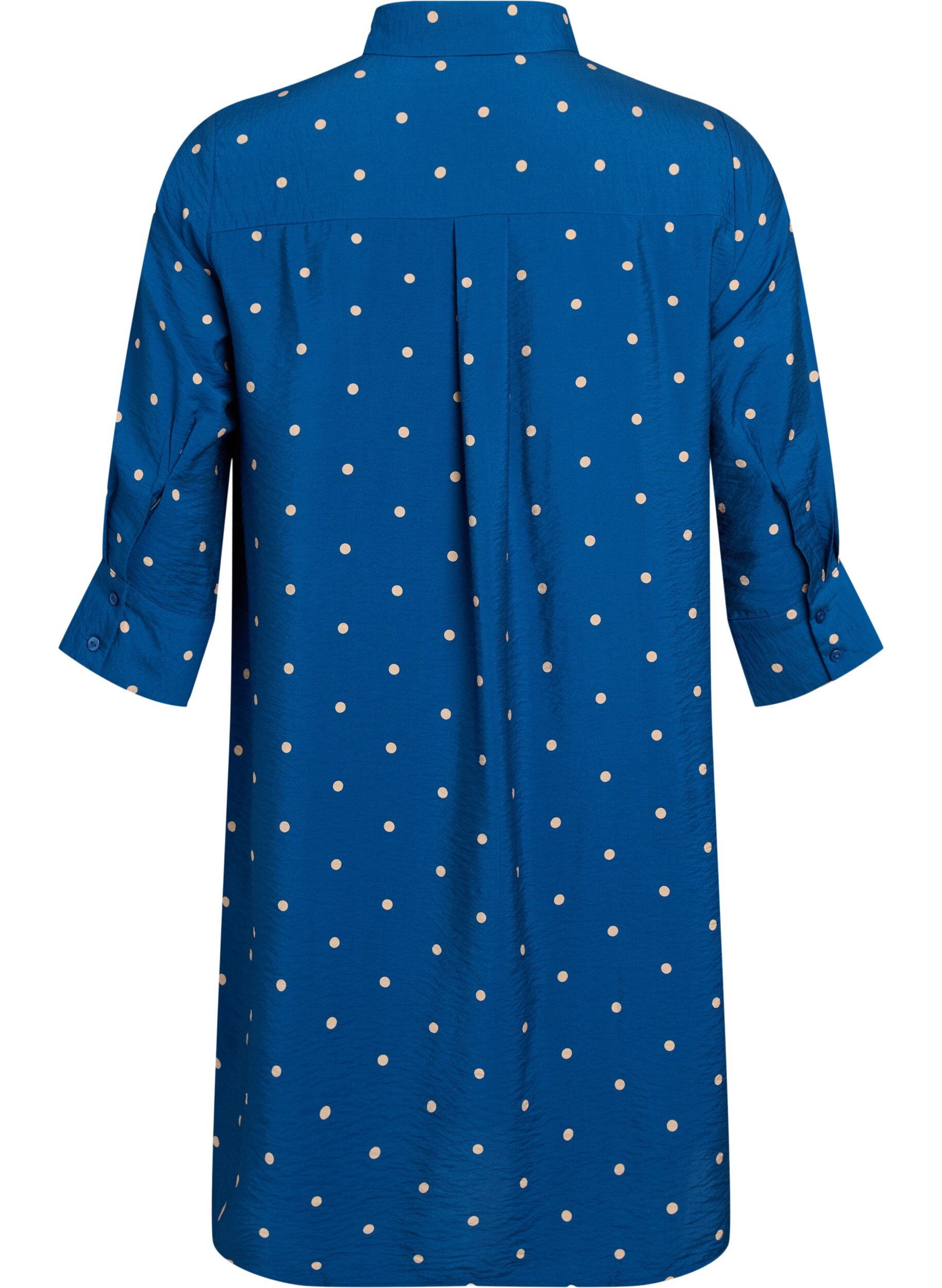 ZizziKorte jurk met kraag en borstzak, Blauw, Packshot image number 1