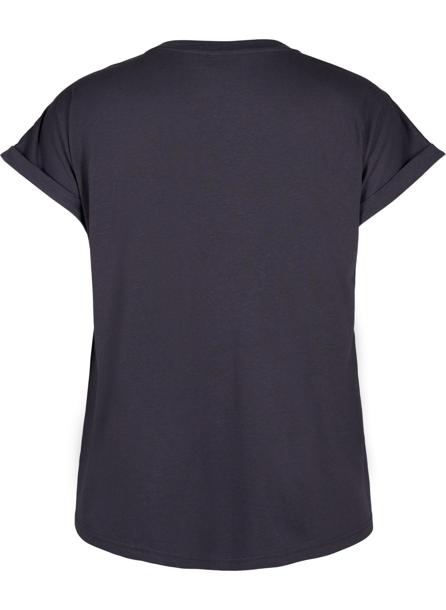 ZizziT-shirt met korte mouwen van katoenmix, Grijs, Packshot image number 1